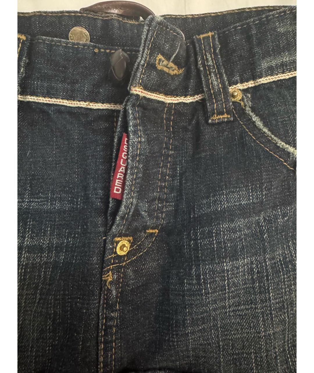 DSQUARED2 Темно-синяя деним юбка миди, фото 4