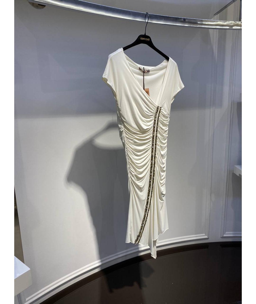 ROBERTO CAVALLI Белое вискозное платье, фото 2