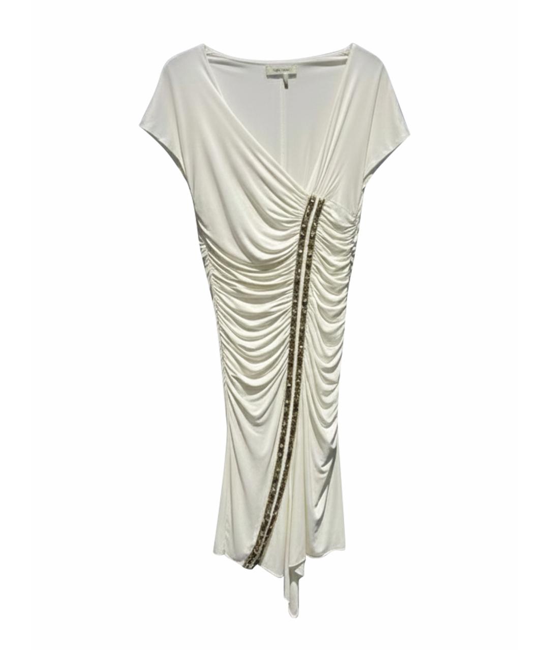 ROBERTO CAVALLI Белое вискозное платье, фото 1