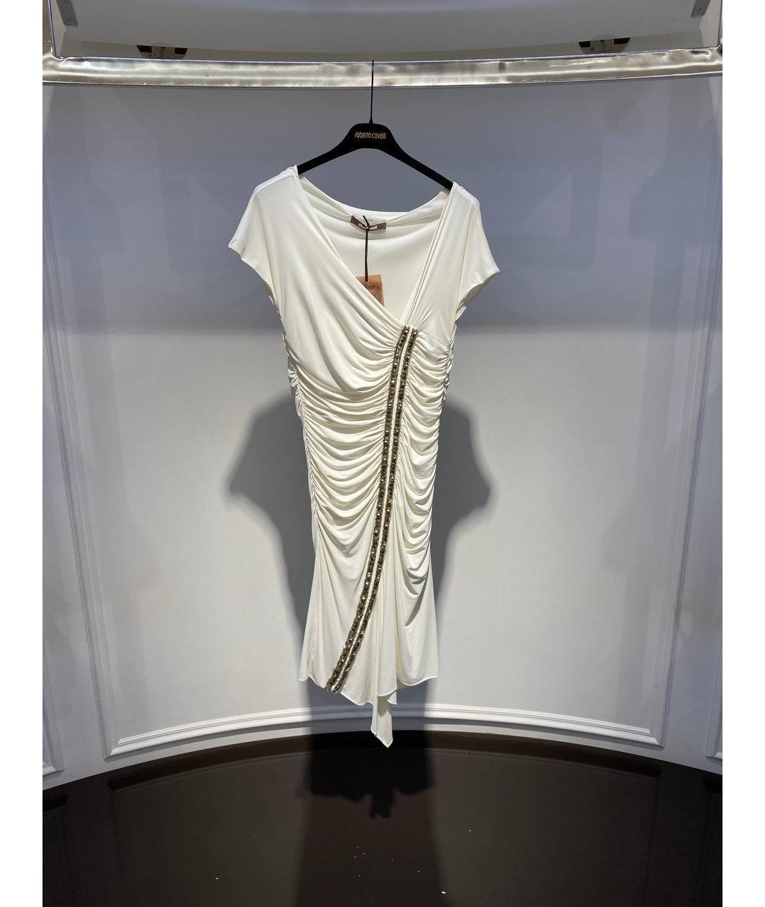 ROBERTO CAVALLI Белое вискозное платье, фото 4