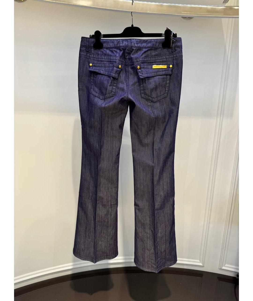 ROBERTO CAVALLI Синие хлопковые прямые джинсы, фото 3