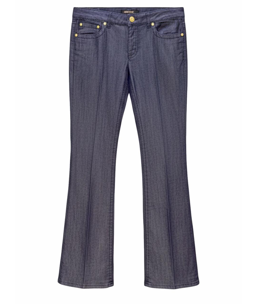 ROBERTO CAVALLI Синие хлопковые прямые джинсы, фото 1