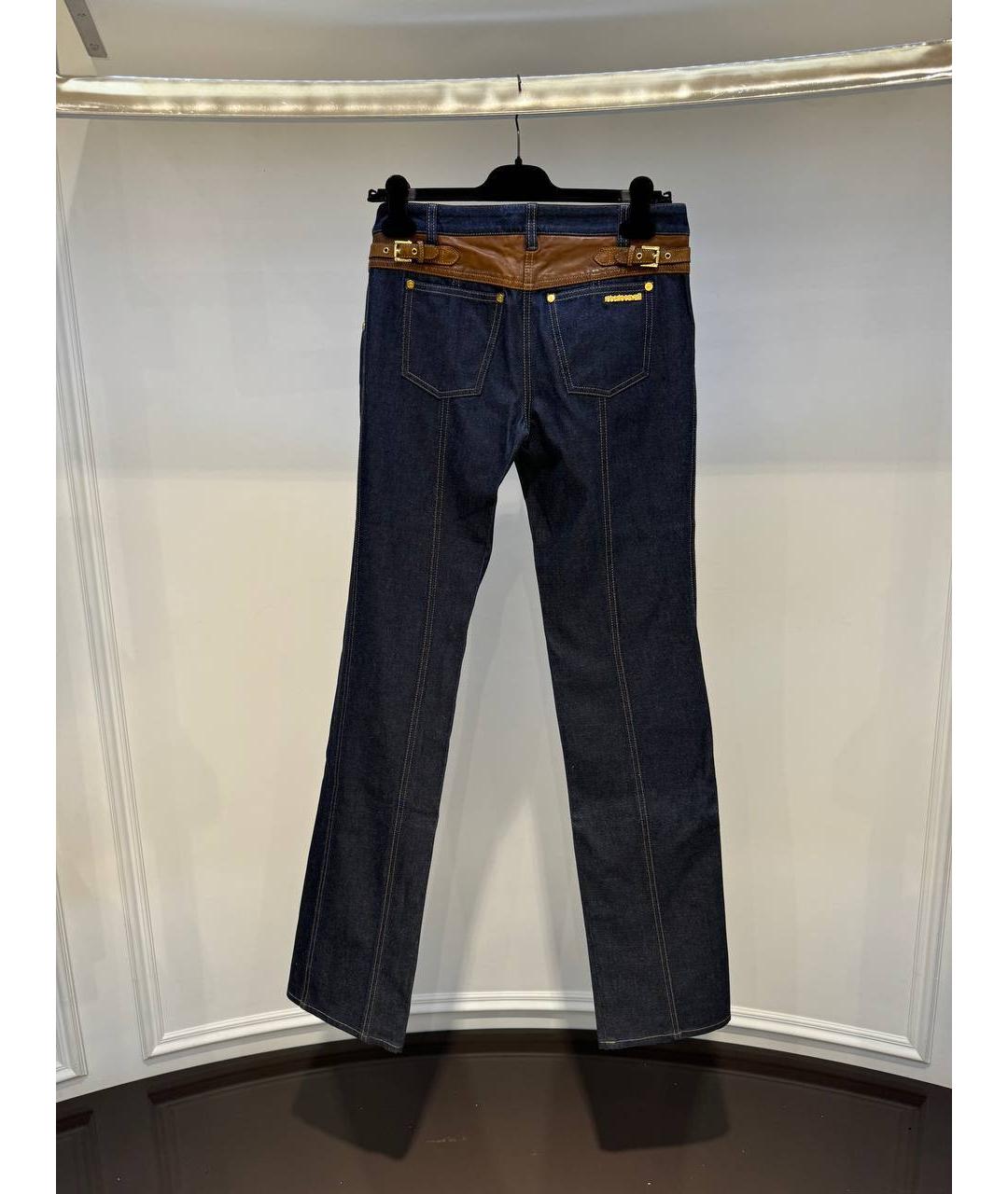 ROBERTO CAVALLI Синие хлопковые прямые джинсы, фото 3