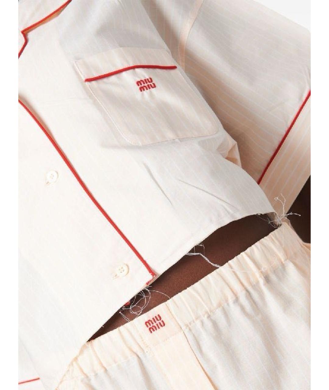 MIU MIU Бежевая хлопковая рубашка, фото 2
