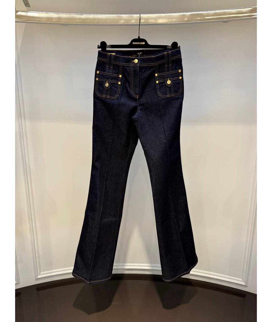 ROBERTO CAVALLI Синие хлопковые джинсы клеш, фото 4