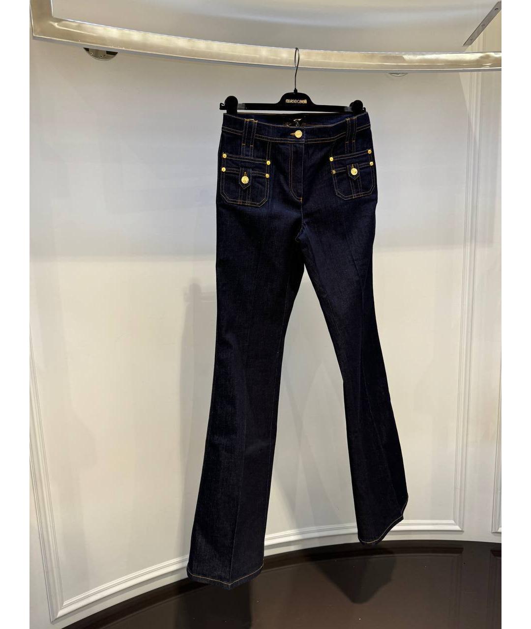 ROBERTO CAVALLI Синие хлопковые джинсы клеш, фото 2