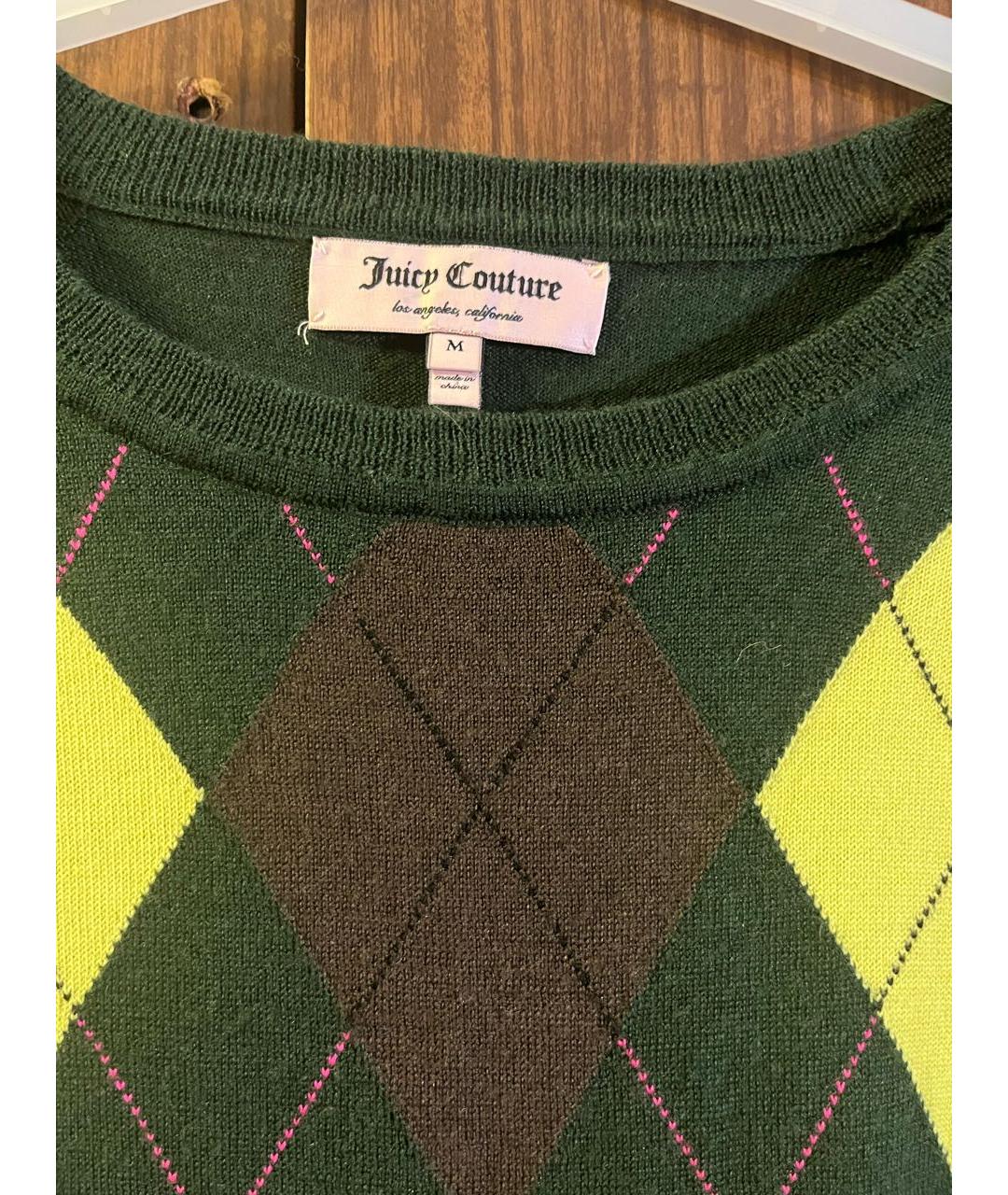 JUICY COUTURE Зеленые шерстяное повседневное платье, фото 2