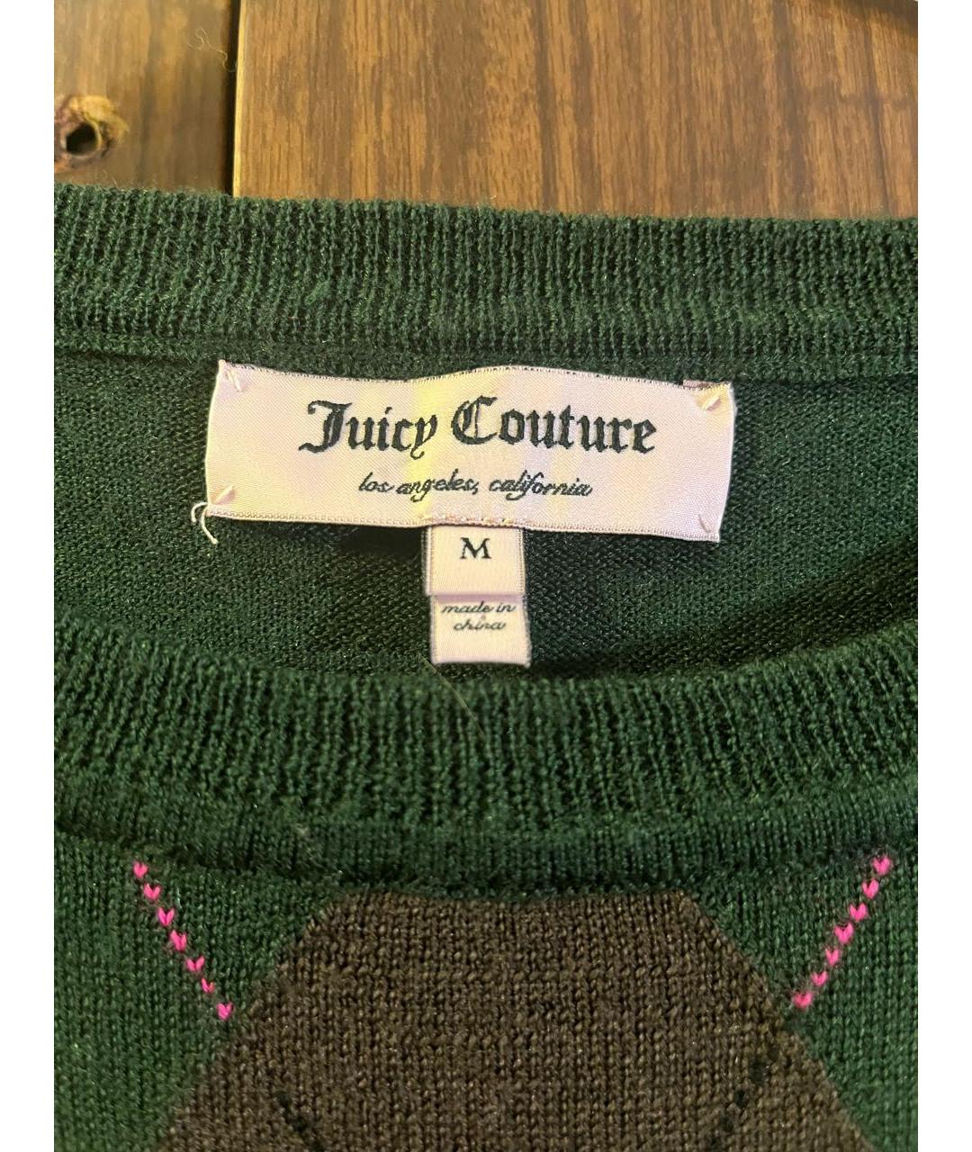 JUICY COUTURE Зеленые шерстяное повседневное платье, фото 3