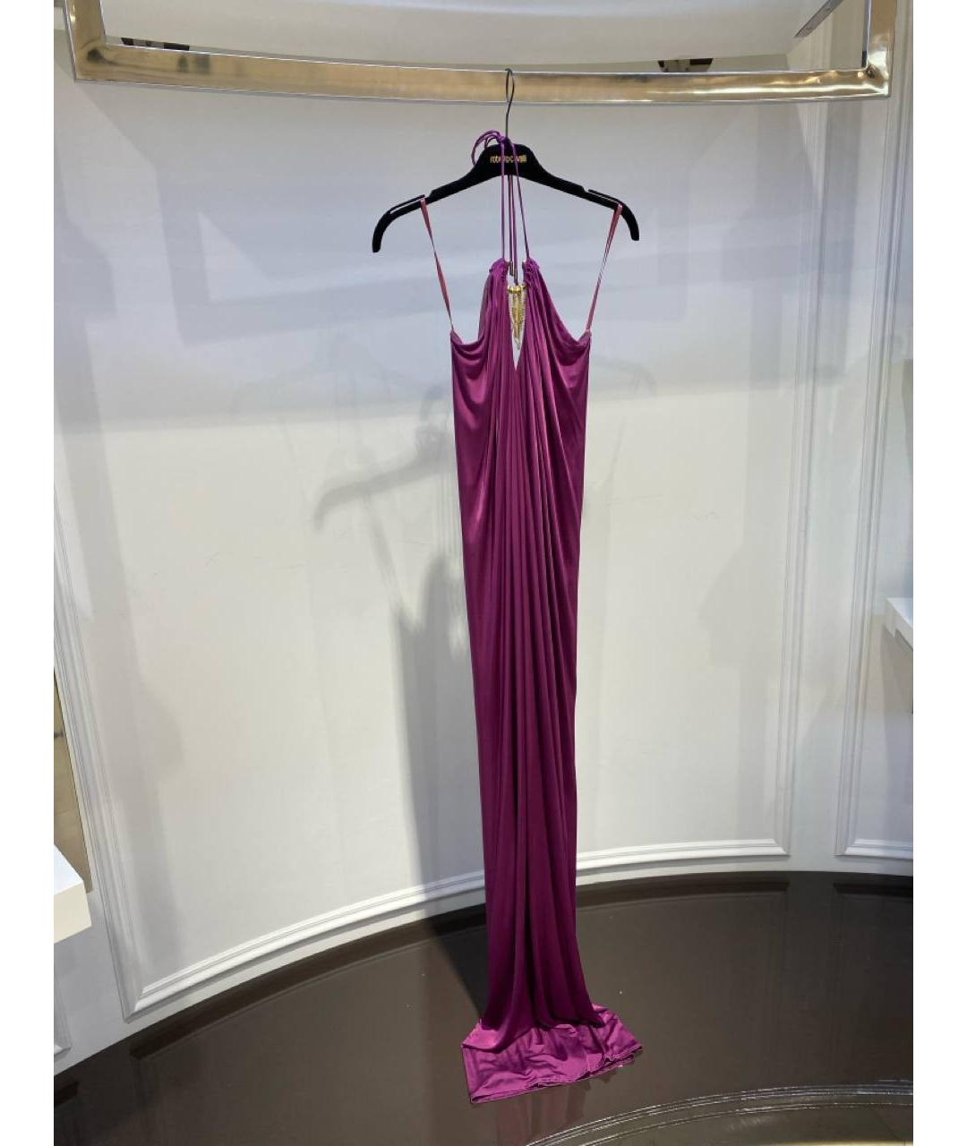 ROBERTO CAVALLI Фиолетовое вискозное вечернее платье, фото 2