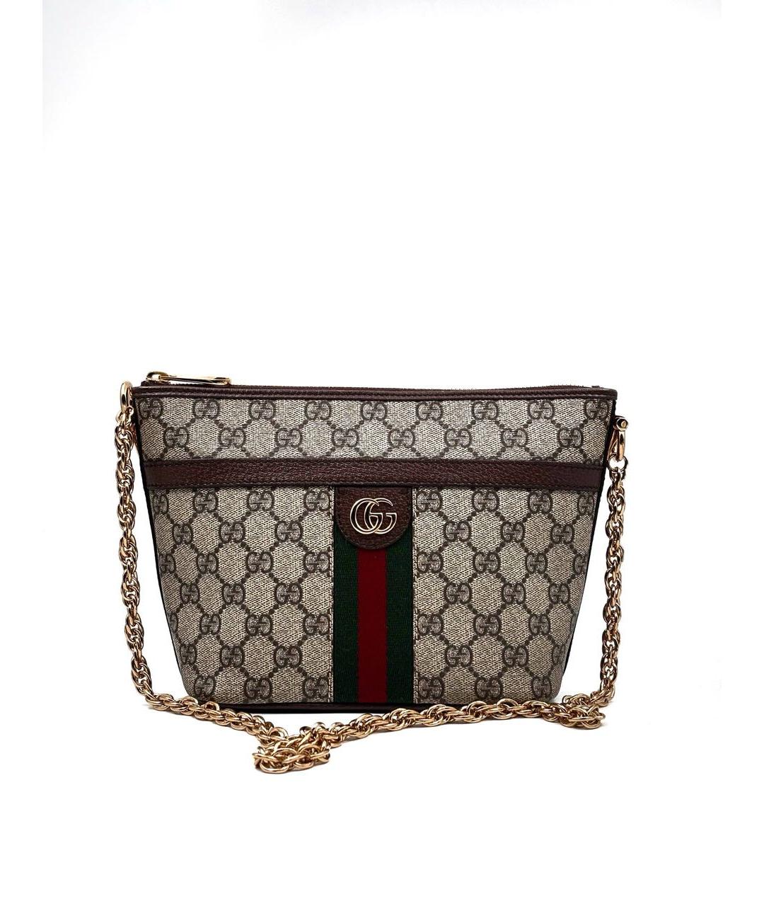 GUCCI Коричневая кожаная сумка через плечо, фото 6