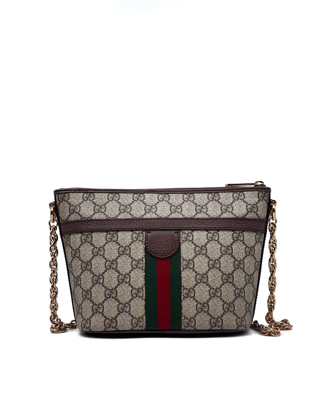 GUCCI Коричневая кожаная сумка через плечо, фото 2