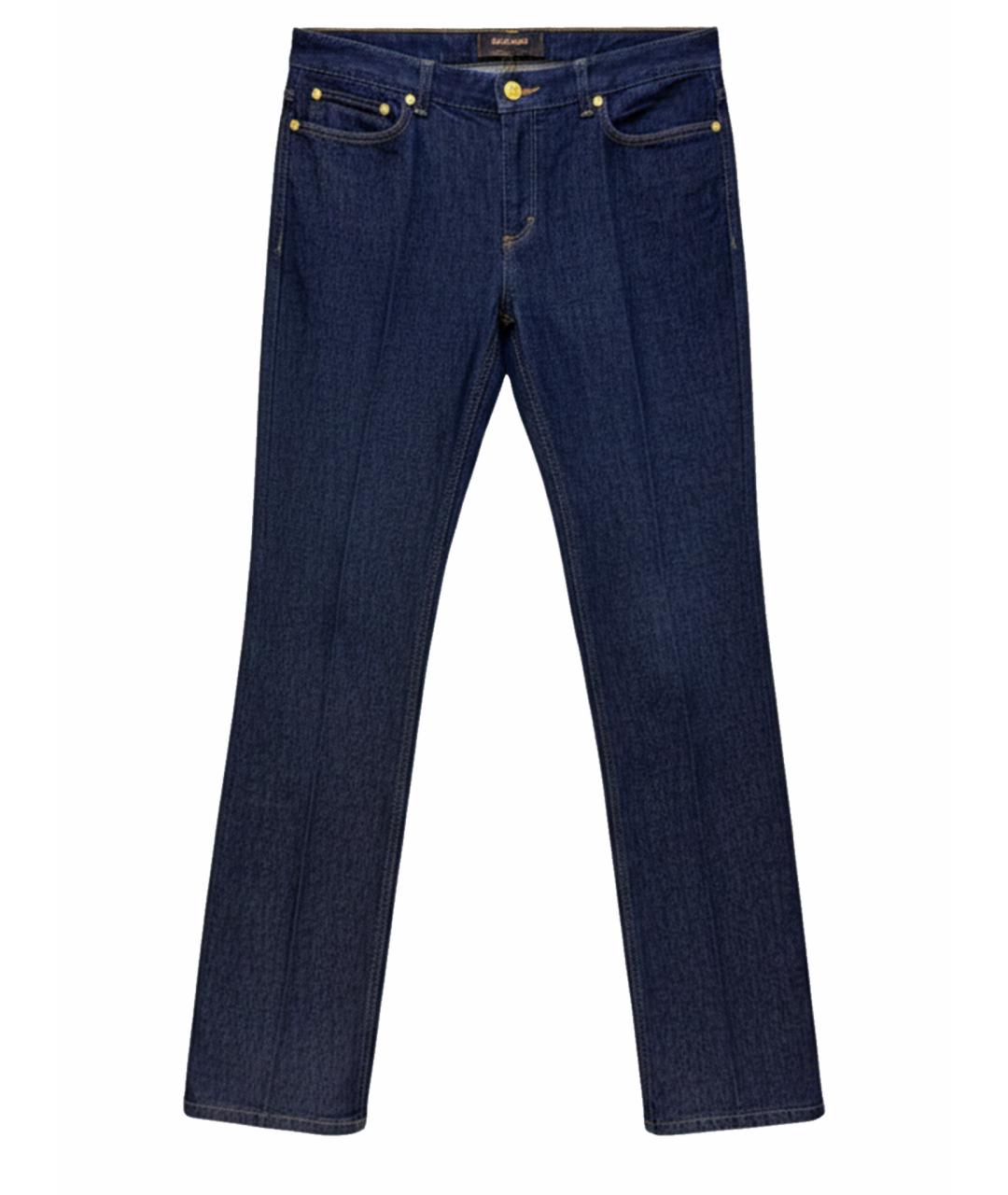 ROBERTO CAVALLI Синие хлопковые прямые джинсы, фото 1