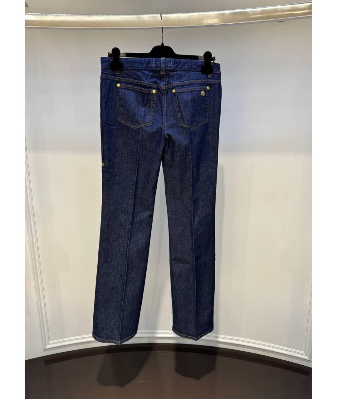 ROBERTO CAVALLI Синие хлопковые прямые джинсы, фото 3