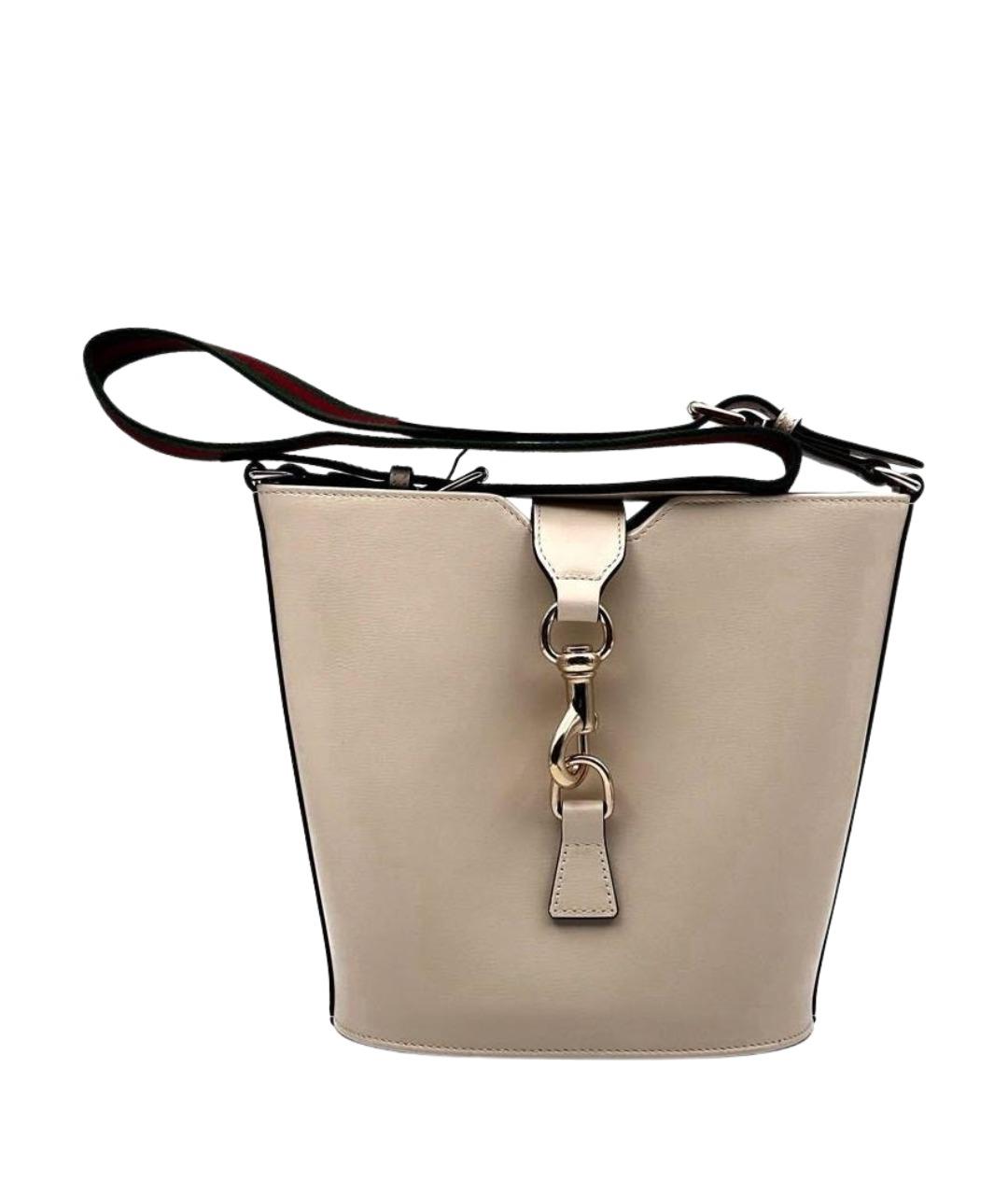 GUCCI Бежевая кожаная сумка через плечо, фото 1