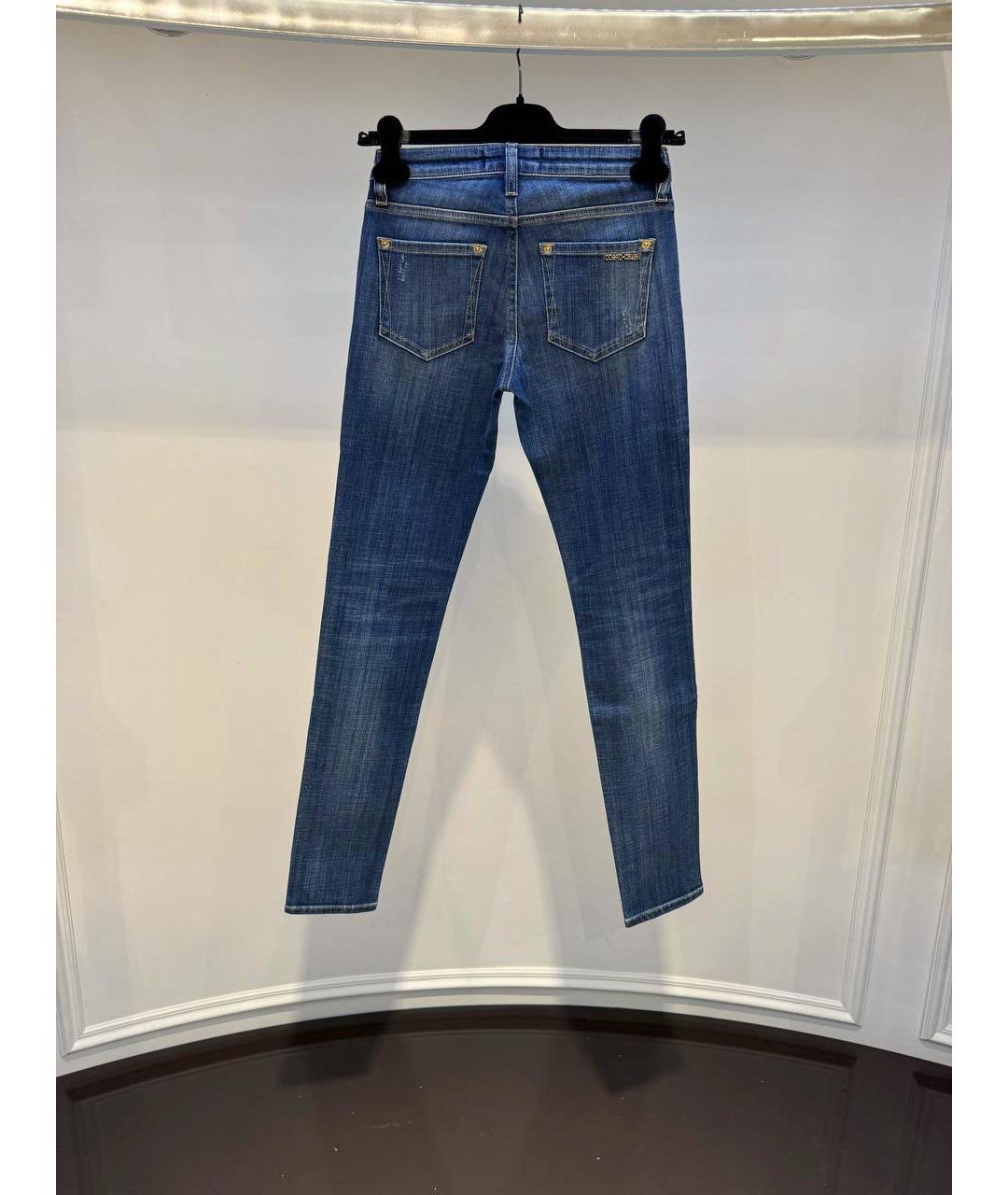 ROBERTO CAVALLI Синие хлопковые прямые джинсы, фото 3