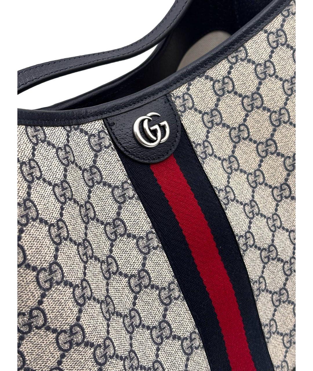 GUCCI Темно-синяя кожаная сумка через плечо, фото 4