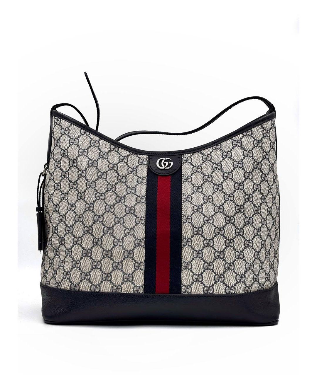 GUCCI Темно-синяя кожаная сумка через плечо, фото 7