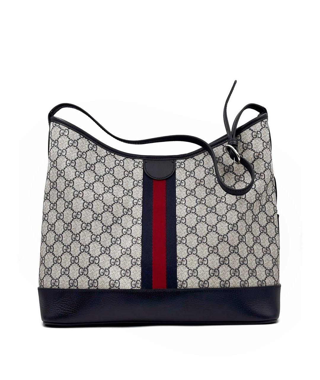 GUCCI Темно-синяя кожаная сумка через плечо, фото 2