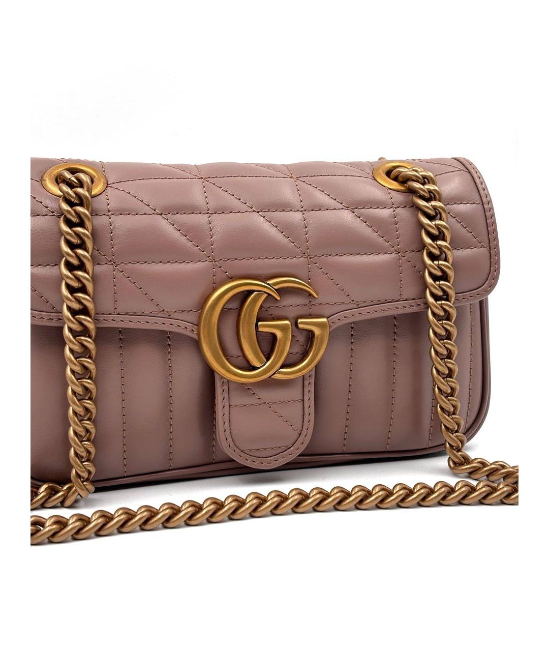 GUCCI Розовая кожаная сумка через плечо, фото 3