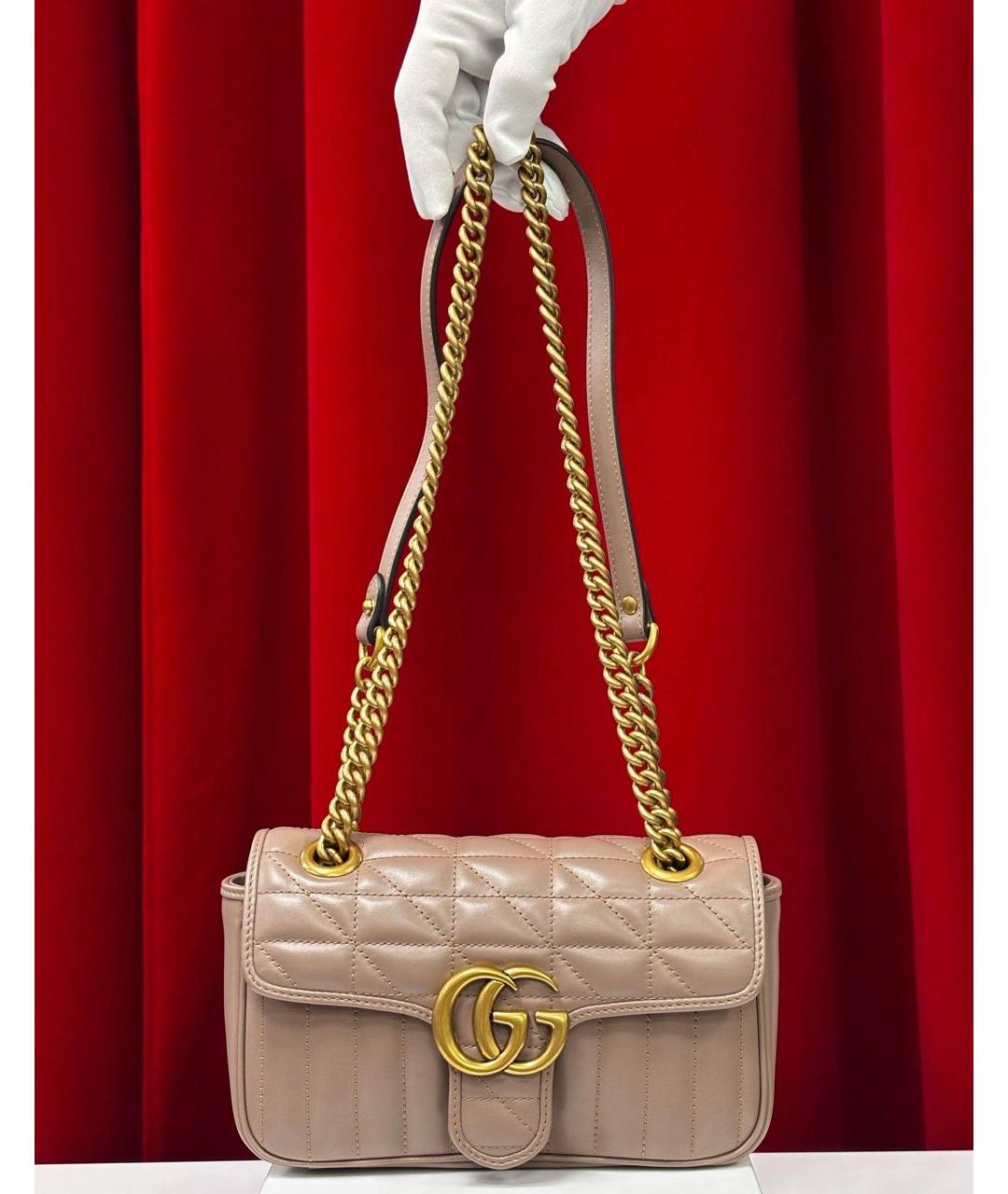 GUCCI Розовая кожаная сумка через плечо, фото 4