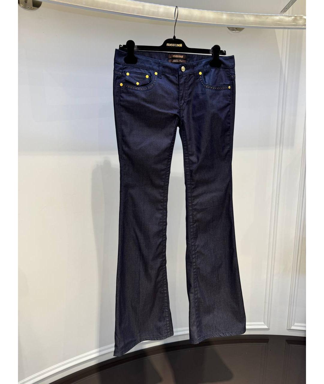 ROBERTO CAVALLI Синие хлопковые джинсы клеш, фото 2