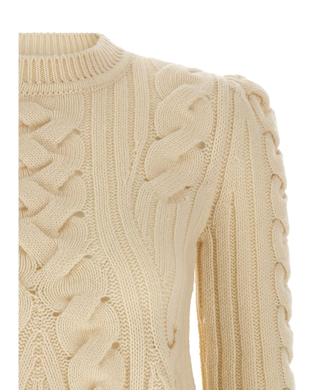 ALEXANDER MCQUEEN Бежевый шерстяной джемпер / свитер, фото 3