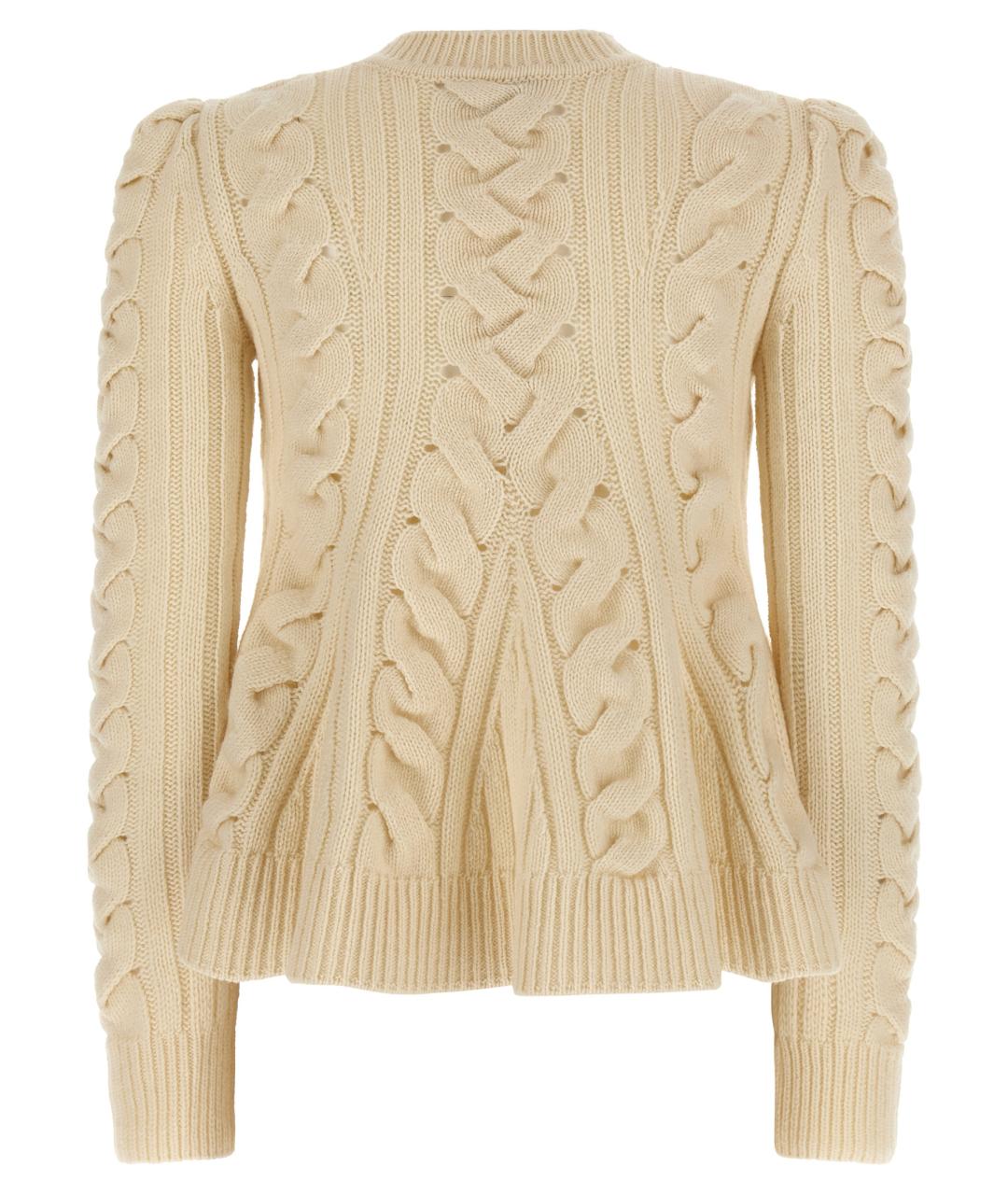 ALEXANDER MCQUEEN Бежевый шерстяной джемпер / свитер, фото 2