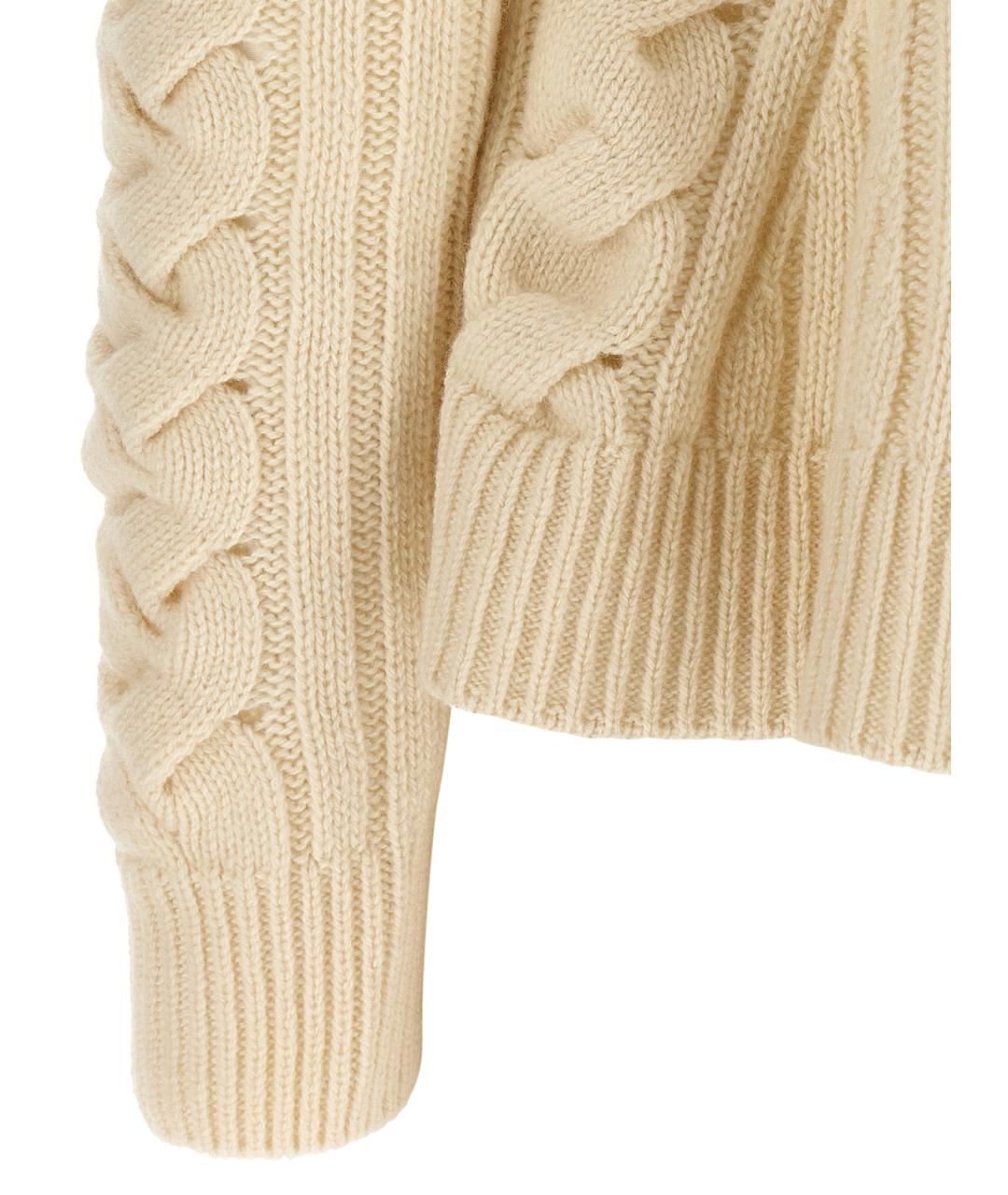 ALEXANDER MCQUEEN Бежевый шерстяной джемпер / свитер, фото 4