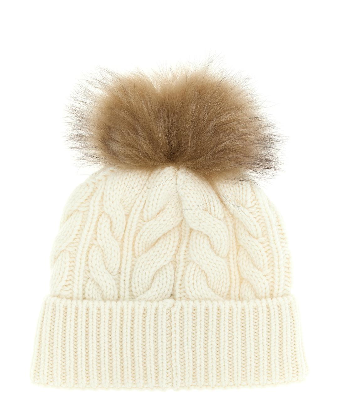 MONCLER GRENOBLE Бежевая шерстяная шапка, фото 2