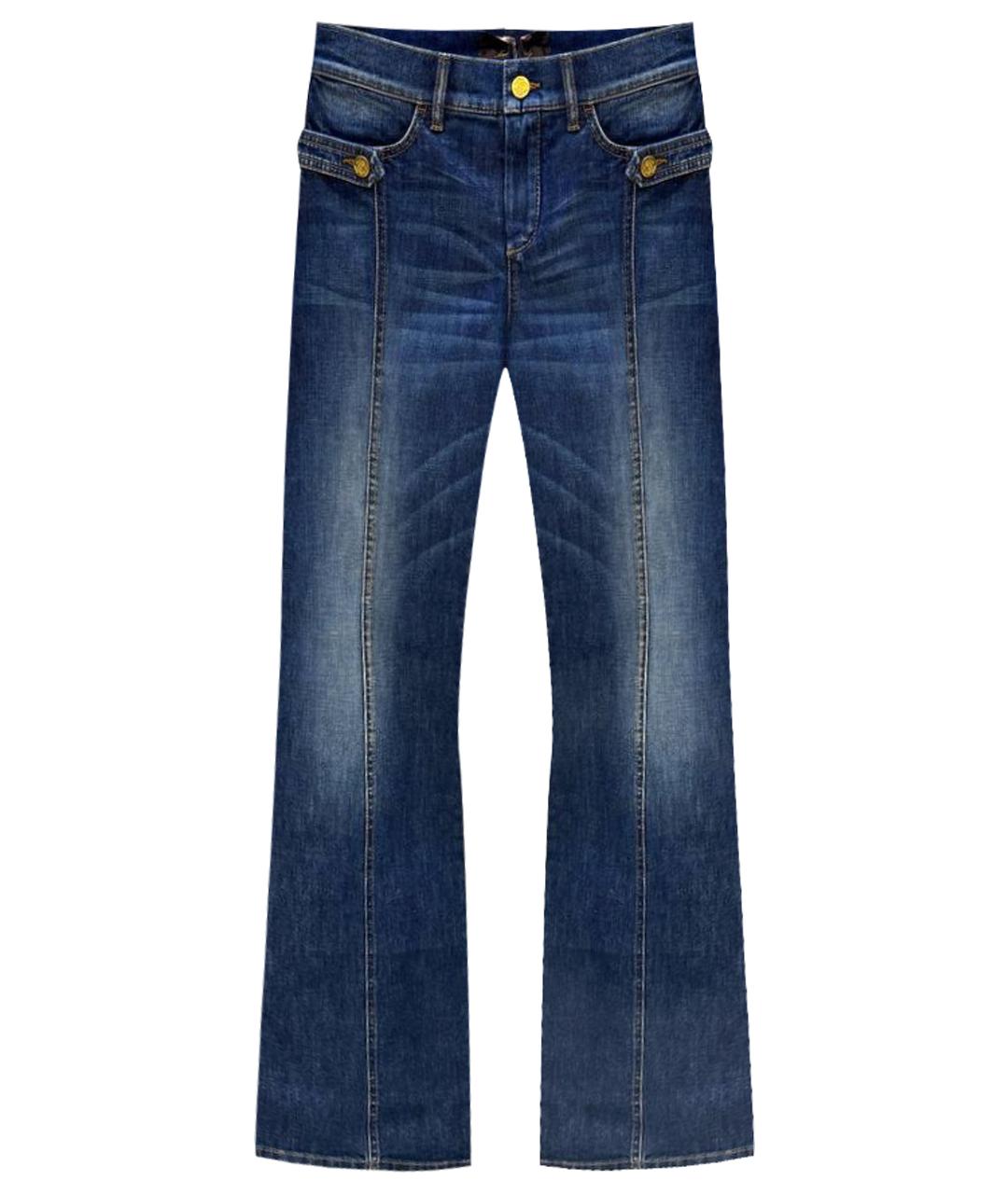 ROBERTO CAVALLI Синие хлопковые прямые джинсы, фото 1