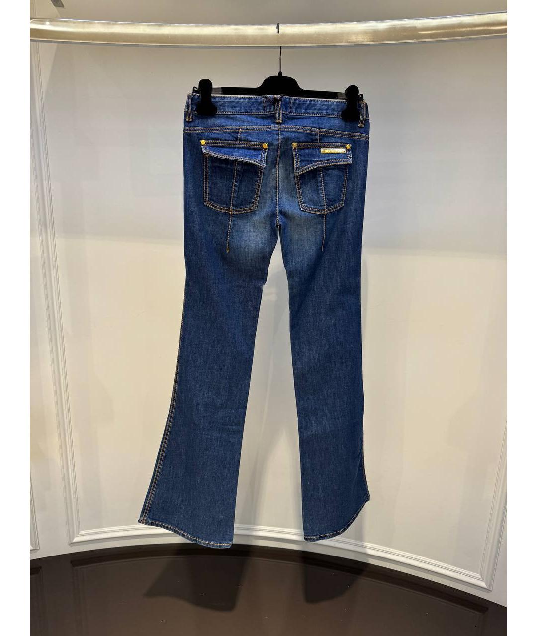 ROBERTO CAVALLI Синие хлопковые прямые джинсы, фото 3