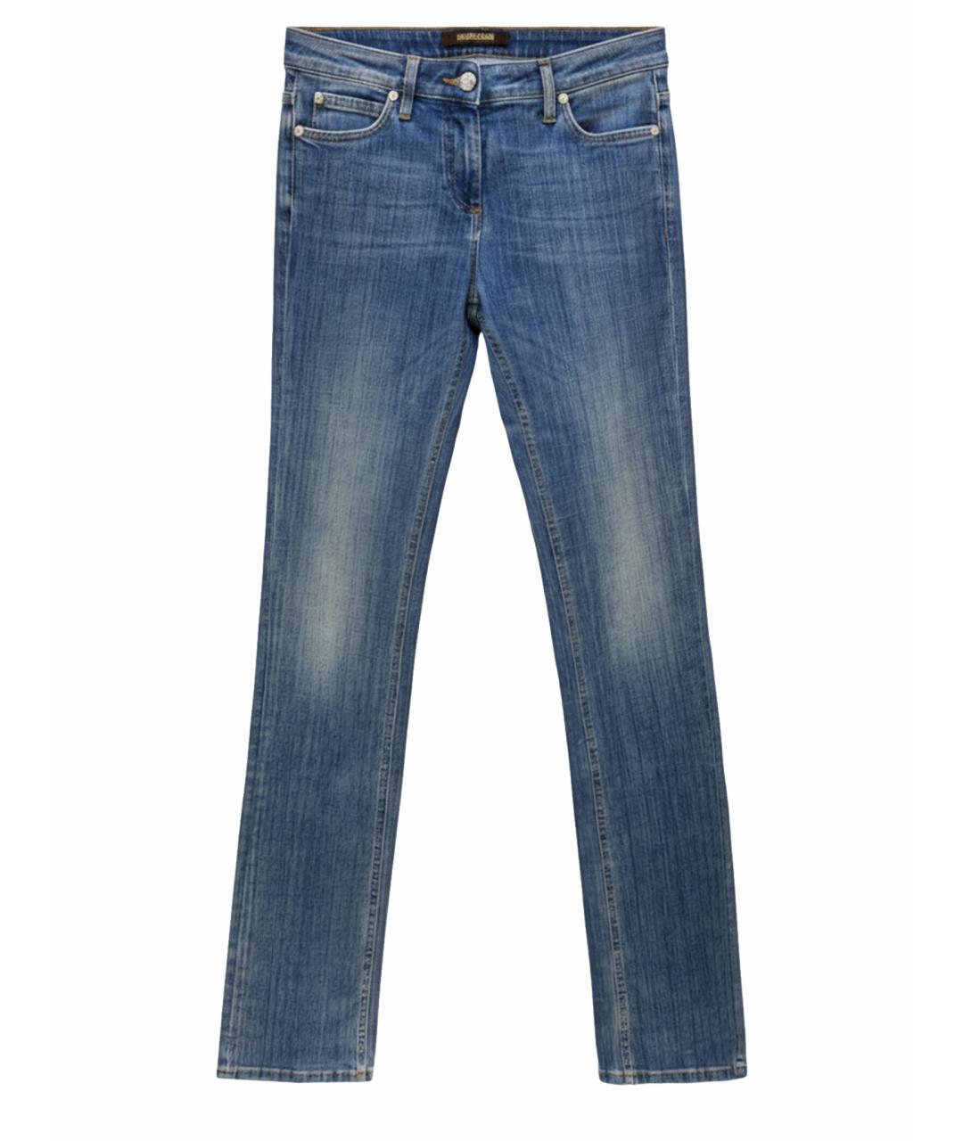 ROBERTO CAVALLI Синие хлопковые прямые джинсы, фото 1