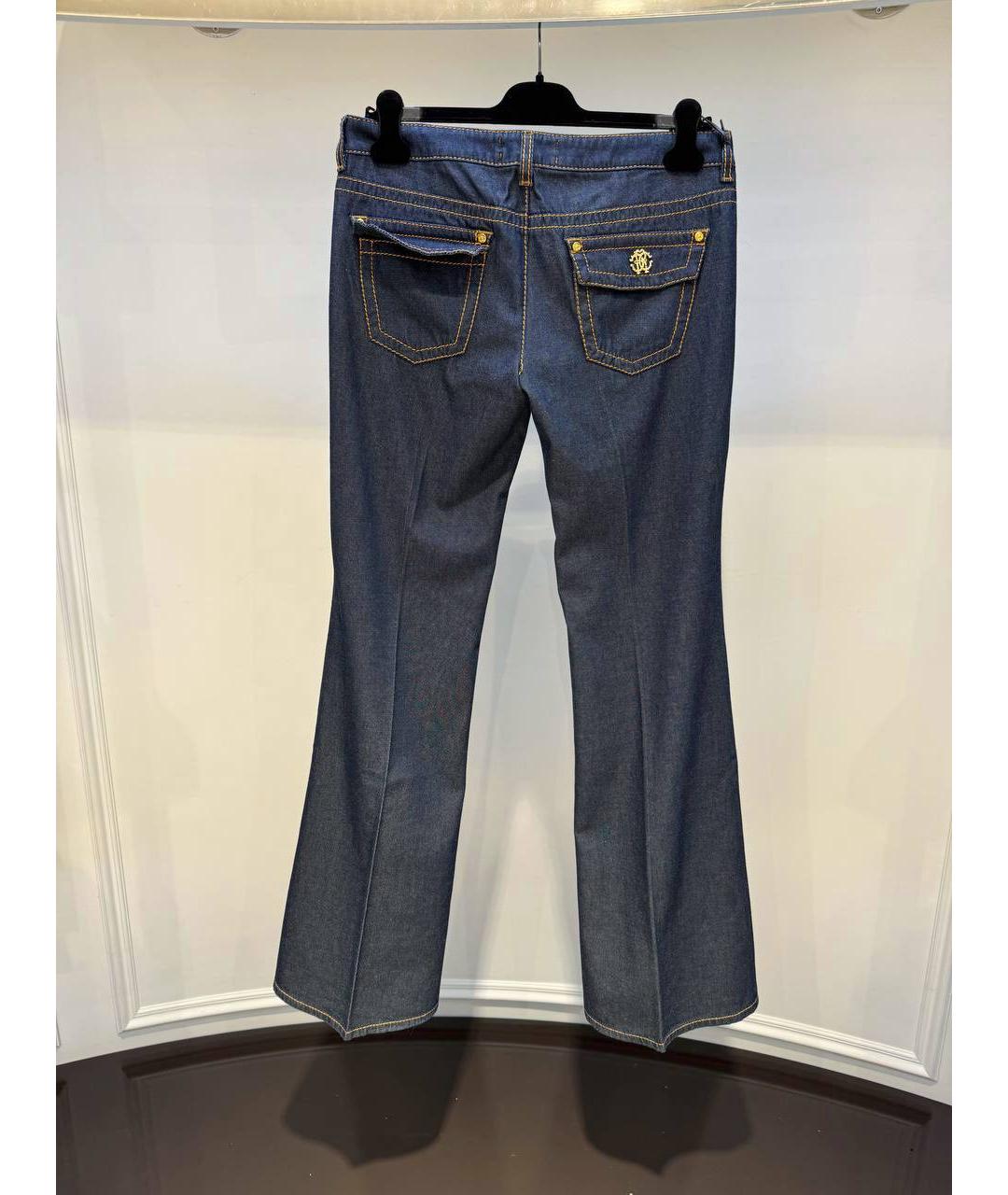 ROBERTO CAVALLI Синие хлопковые джинсы клеш, фото 3