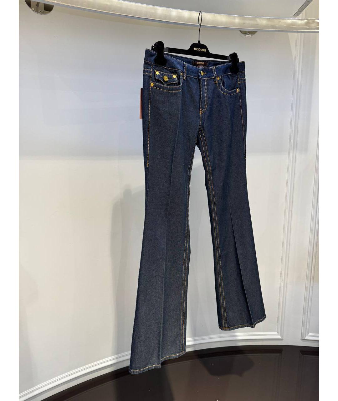 ROBERTO CAVALLI Синие хлопковые джинсы клеш, фото 2