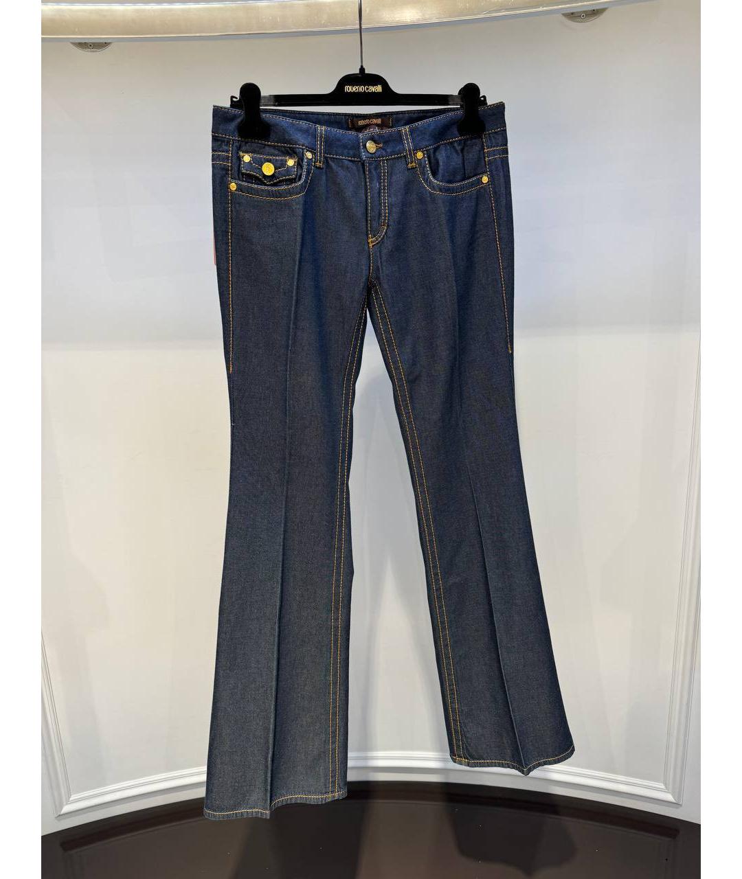 ROBERTO CAVALLI Синие хлопковые джинсы клеш, фото 4