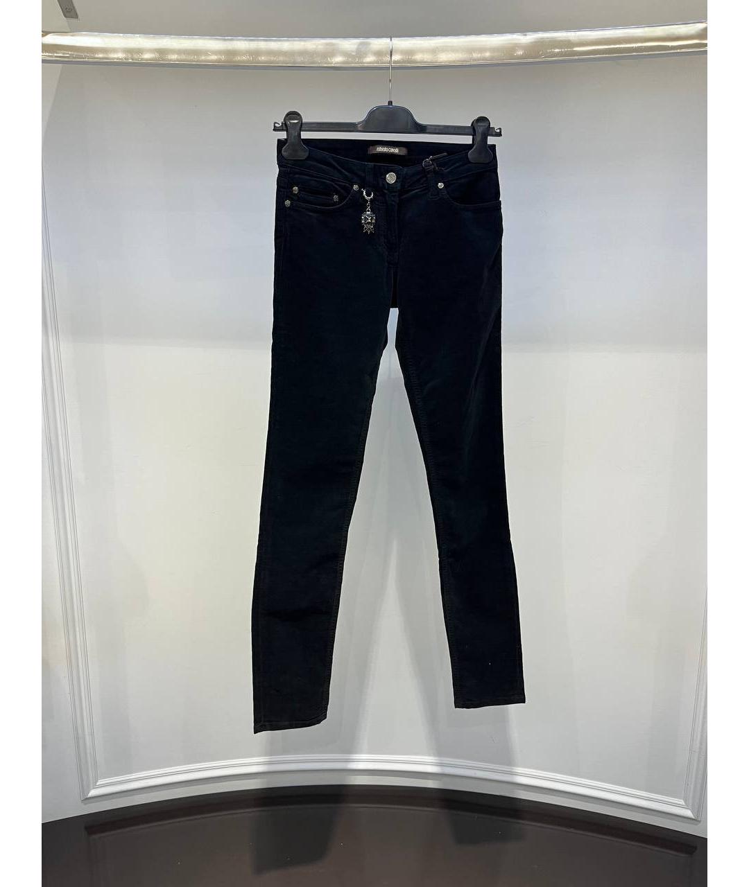 ROBERTO CAVALLI Темно-синие хлопковые джинсы слим, фото 4