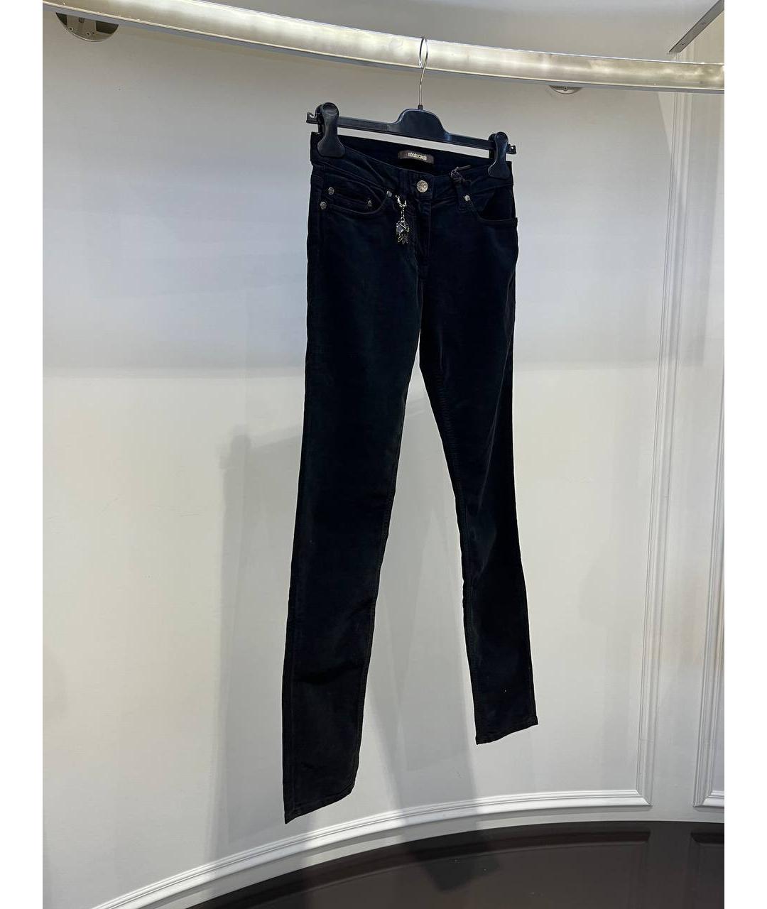 ROBERTO CAVALLI Темно-синие хлопковые джинсы слим, фото 2