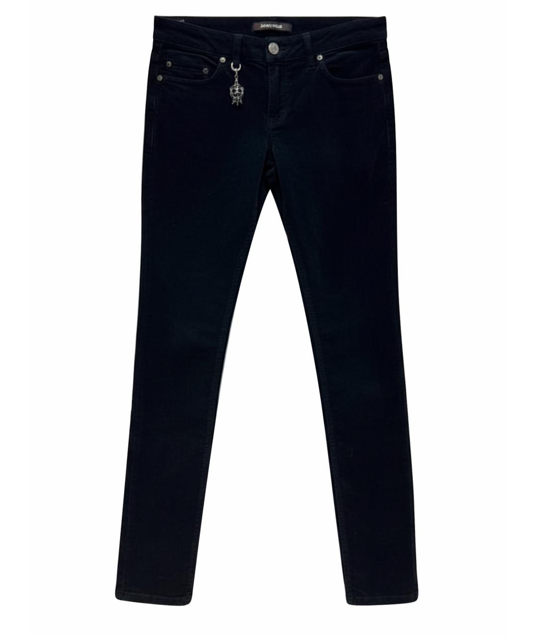 ROBERTO CAVALLI Темно-синие хлопковые джинсы слим, фото 1