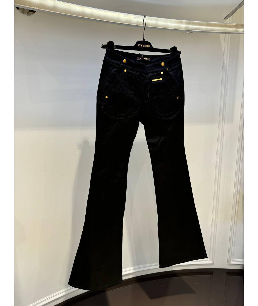 ROBERTO CAVALLI Черные хлопковые джинсы клеш, фото 2