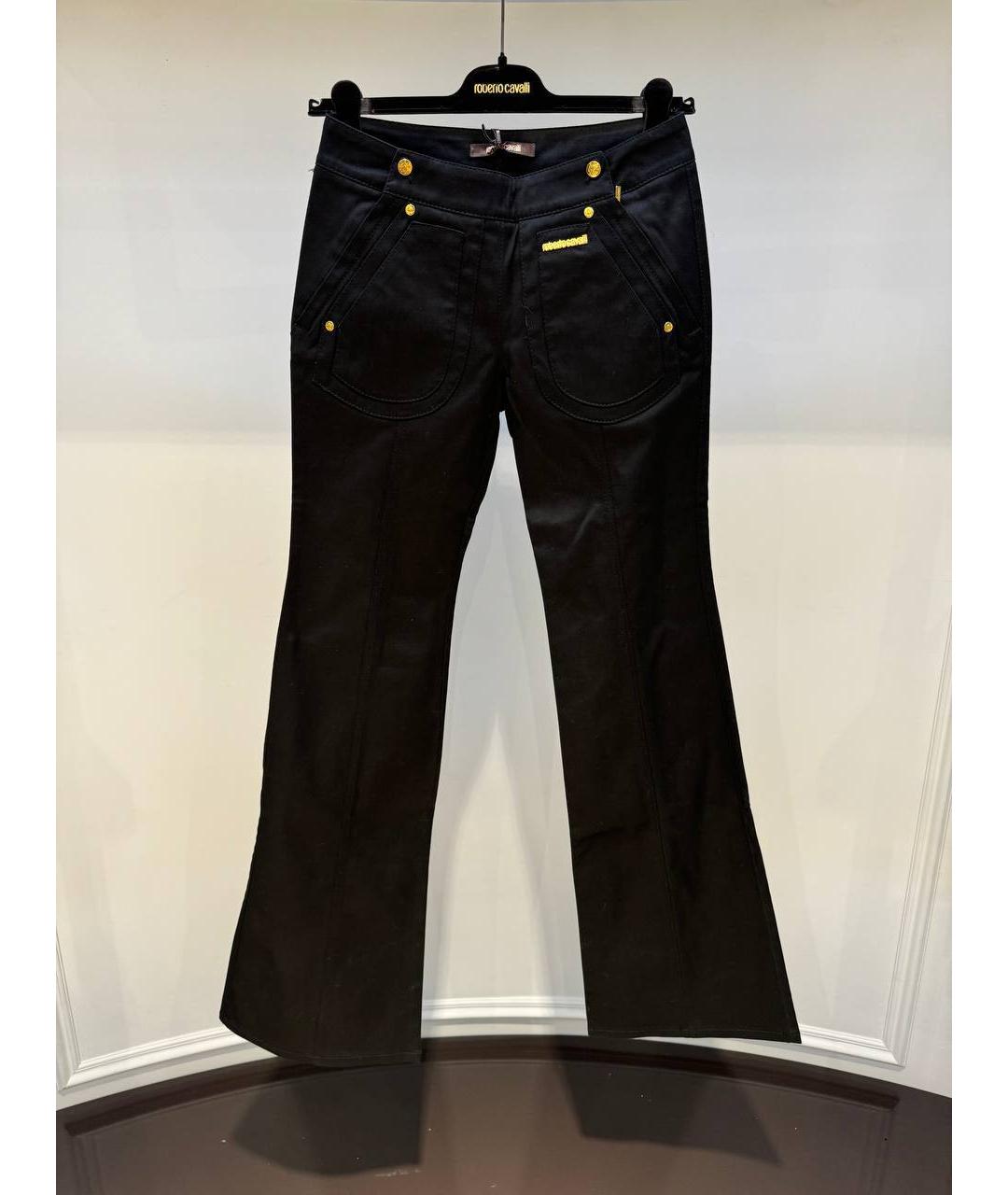 ROBERTO CAVALLI Черные хлопковые джинсы клеш, фото 4
