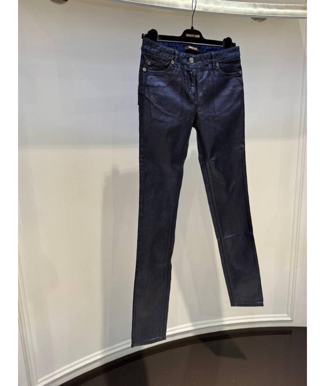 ROBERTO CAVALLI Синие хлопковые джинсы слим, фото 2