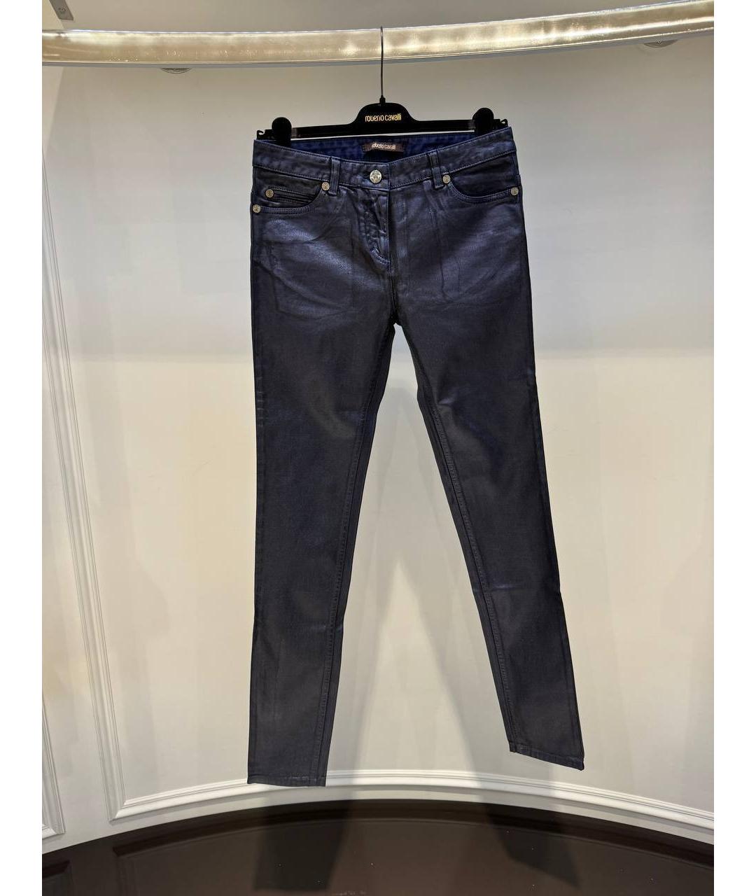 ROBERTO CAVALLI Синие хлопковые джинсы слим, фото 4