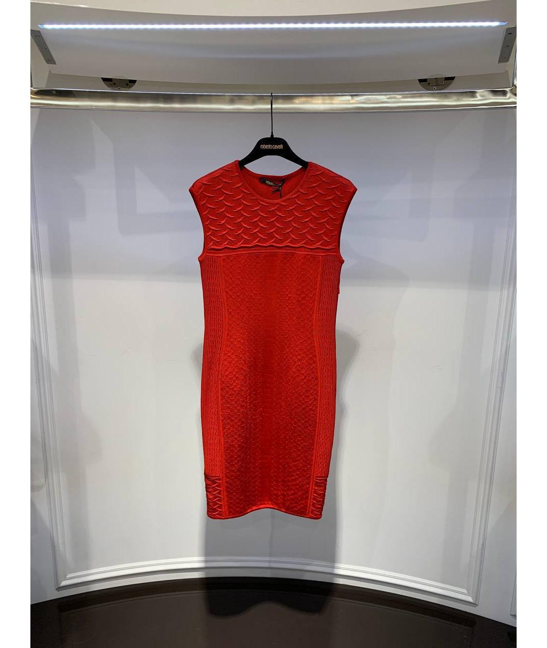 ROBERTO CAVALLI Красное вискозное платье, фото 4