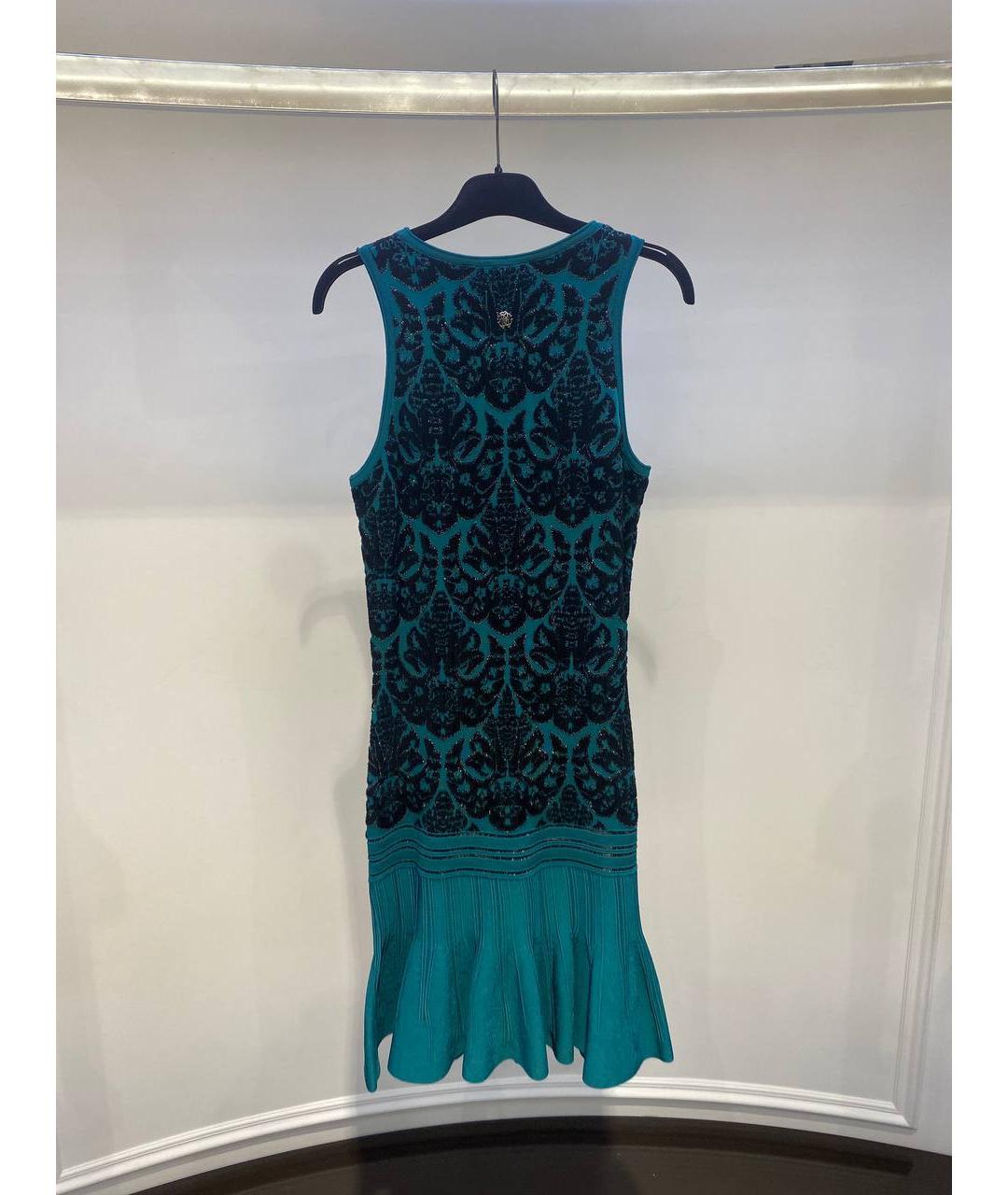 ROBERTO CAVALLI Бирюзовое вискозное платье, фото 3