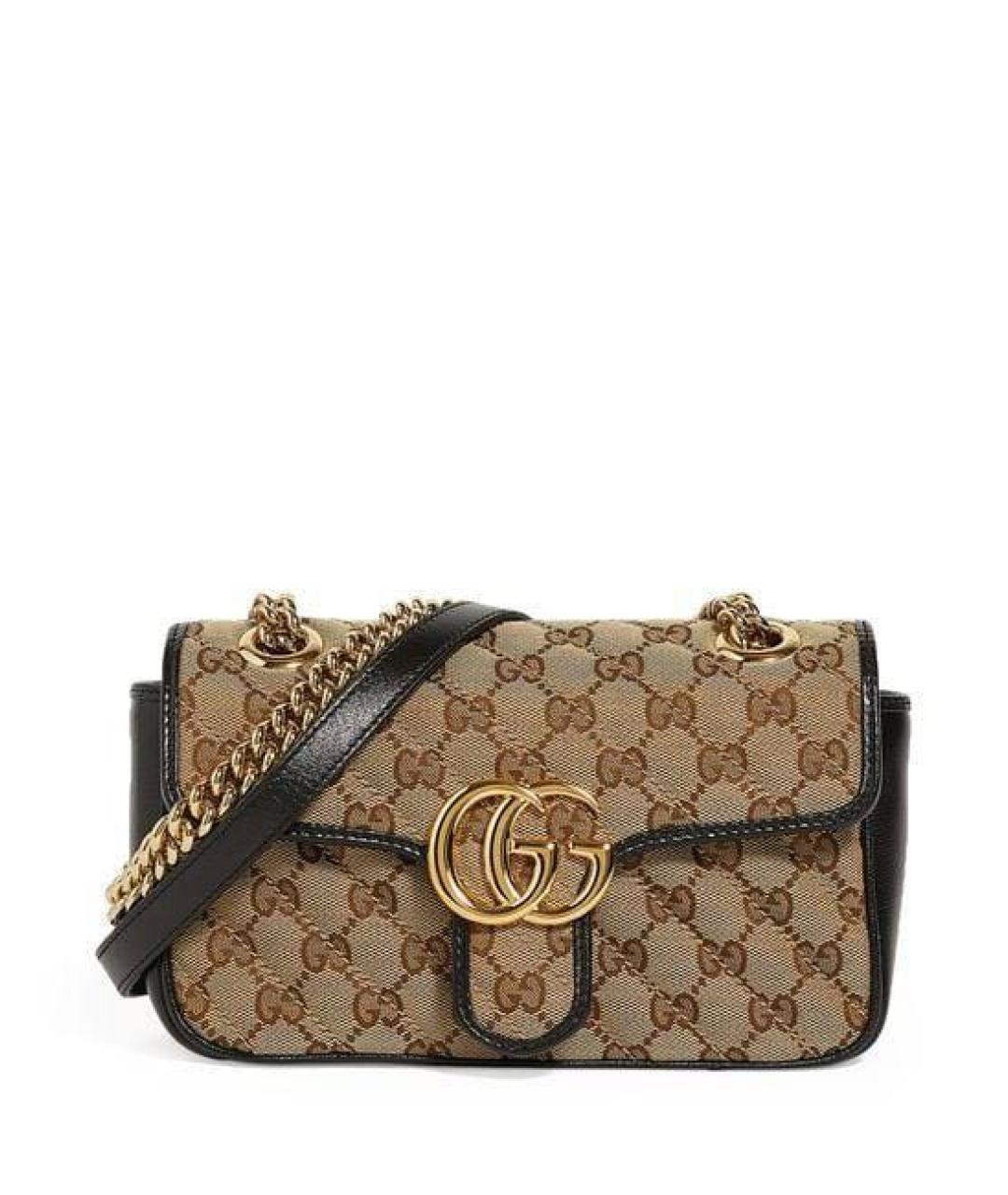 GUCCI Бежевая тканевая сумка через плечо, фото 1