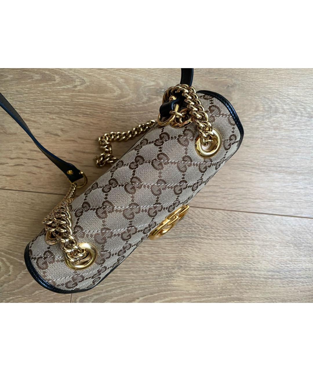 GUCCI Бежевая тканевая сумка через плечо, фото 4