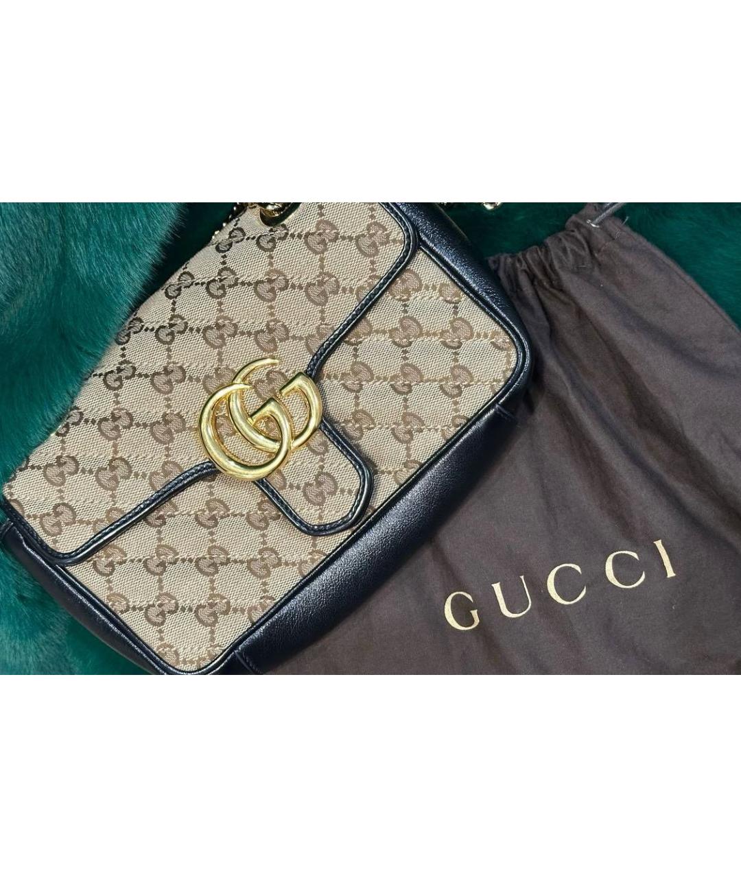 GUCCI Бежевая тканевая сумка через плечо, фото 6