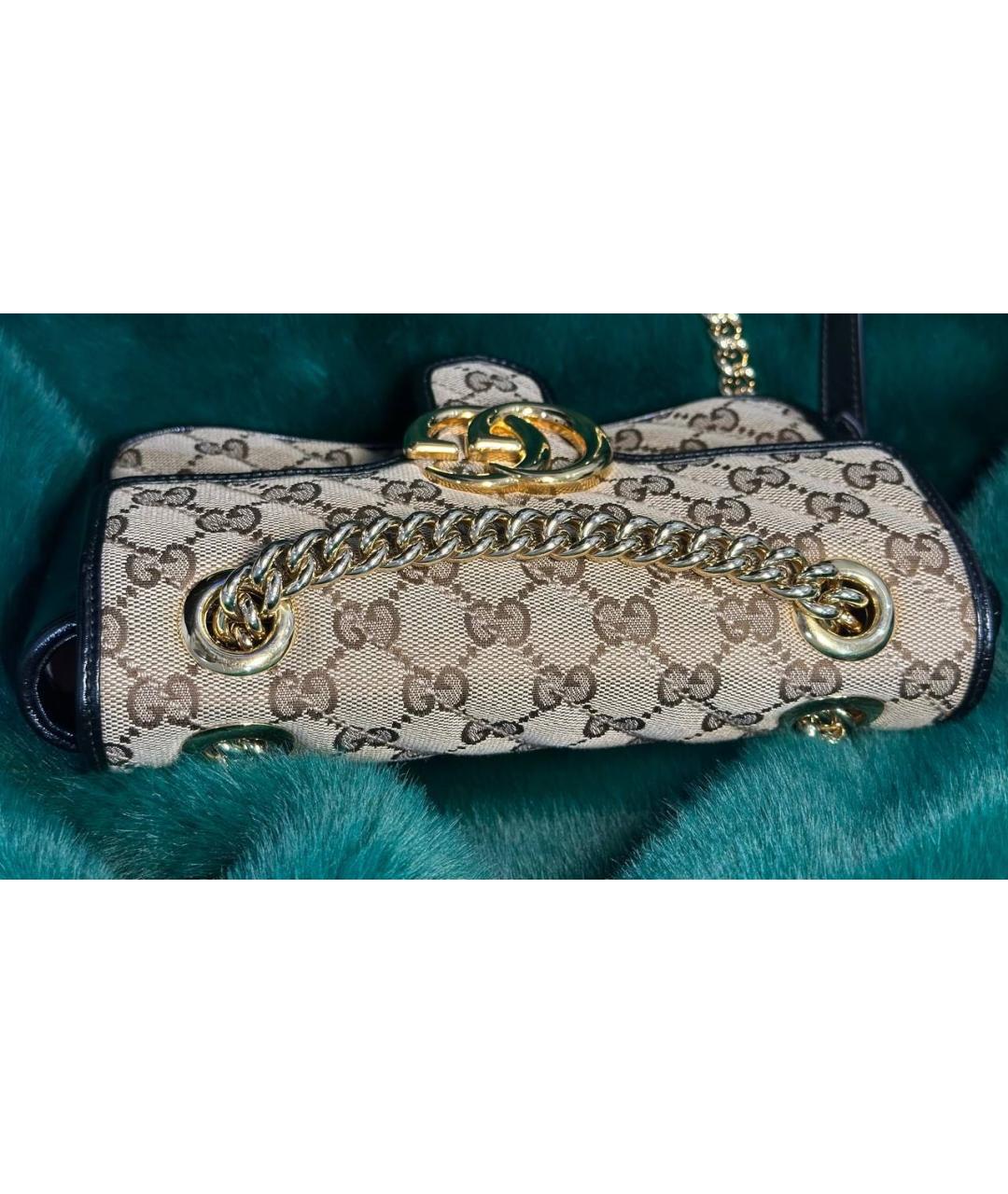 GUCCI Бежевая тканевая сумка через плечо, фото 3