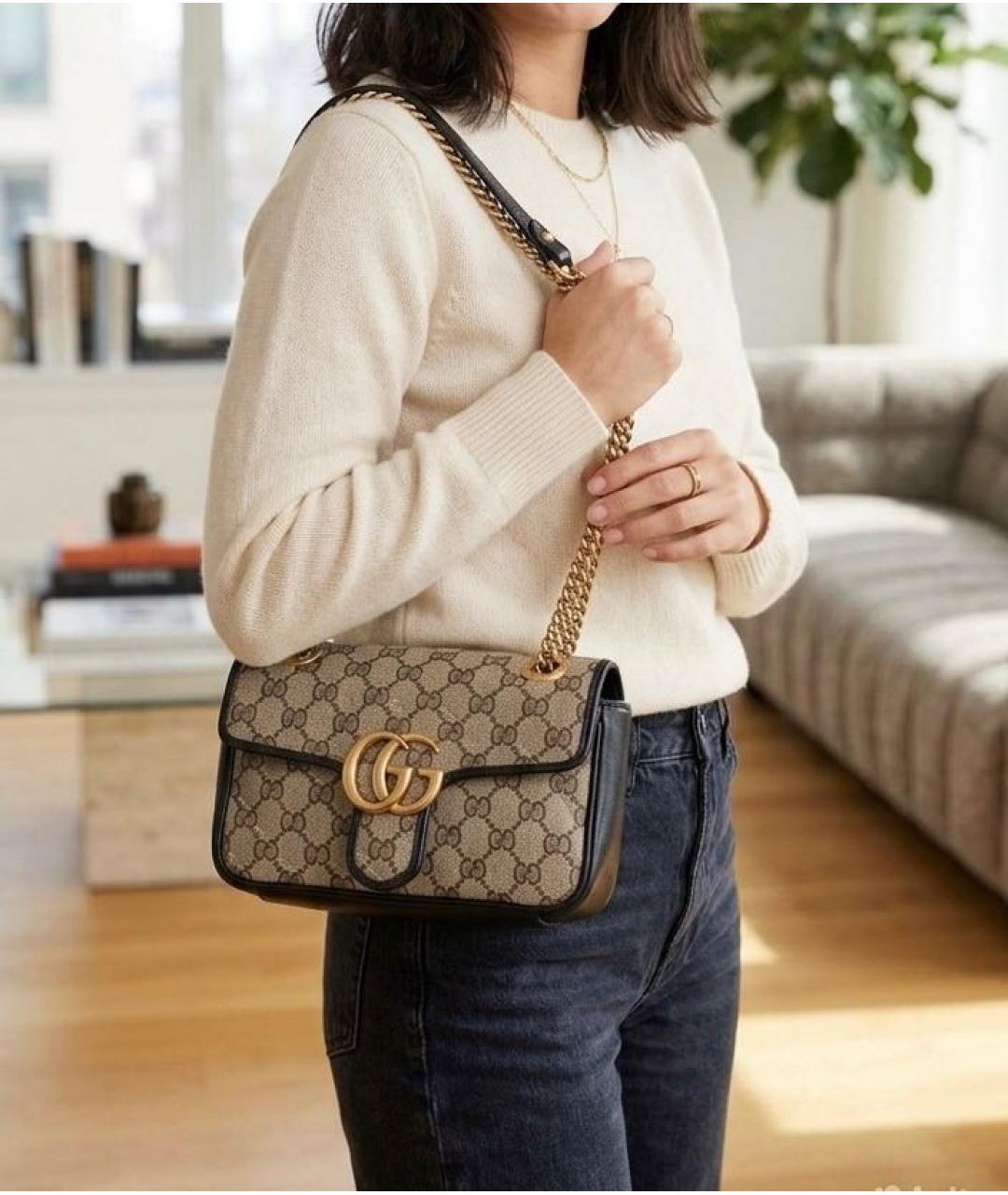 GUCCI Бежевая тканевая сумка через плечо, фото 8