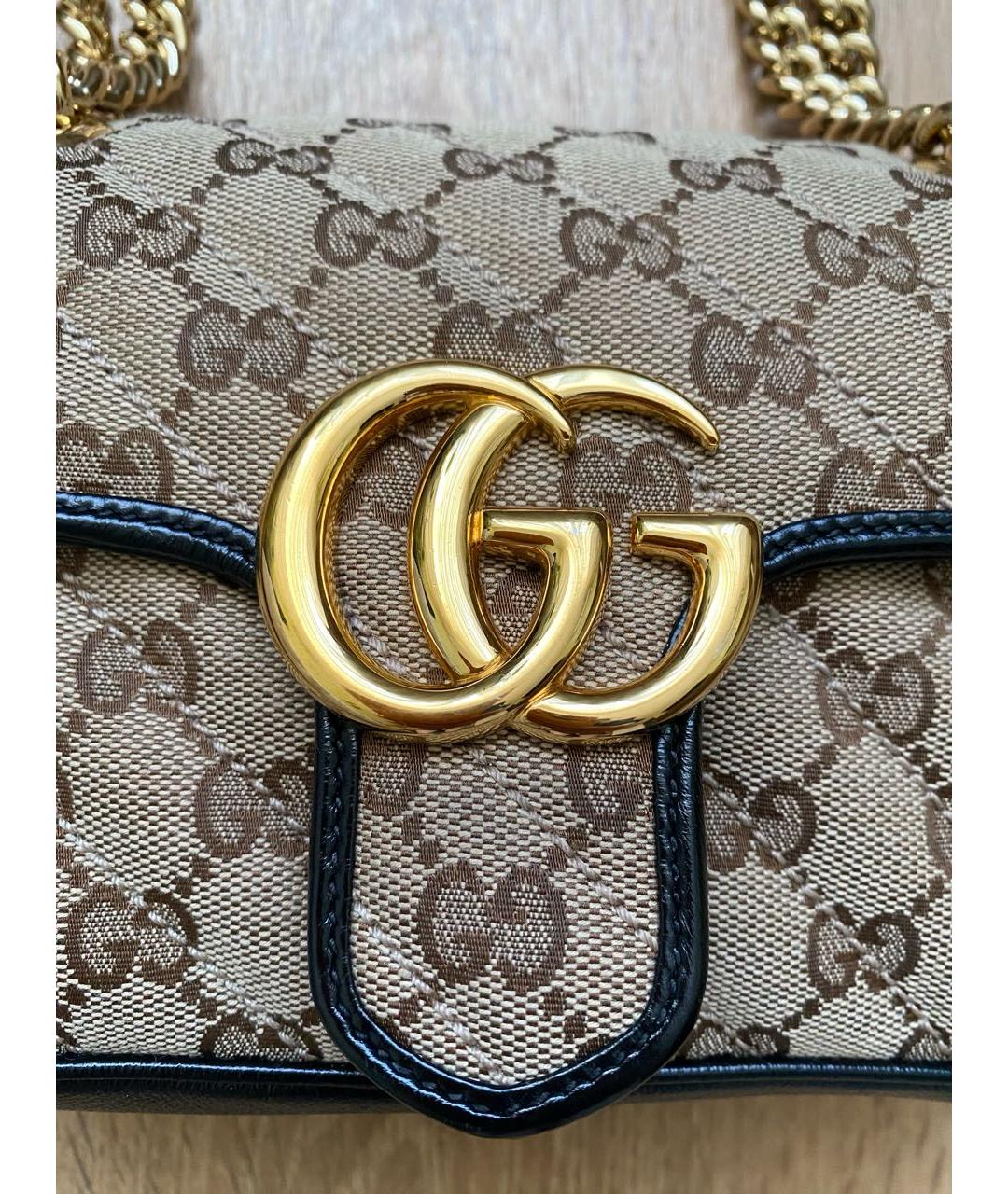 GUCCI Бежевая тканевая сумка через плечо, фото 5